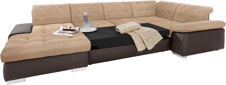 SIT&MORE, sit&more Wohnlandschaft, sit&more Wohnlandschaft »Ontario U-Form« XXL, wahlweise mit Bettfunktion