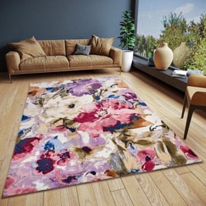 Hanse Home, HANSE Home Teppich »Atika«, rechteckig, strapazierfähig, pflegeleicht, robust, Anti-Slip, HANSE Home Teppich »Atika«, rechteckig, 5 mm Höhe, Floral, Kurzflor, pflegeleicht, Anti-Slip, Glanz, Wohnzimmer