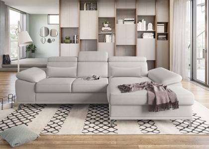 SIT&MORE, sit&more Ecksofa, sit&more Ecksofa »Cabrio L-Form, mit Sitztiefenverstellung, Arm- und Kopfteilverstellung«, 2 Nierenkissen, Federkern, optional Bettfunktion und Stauraum