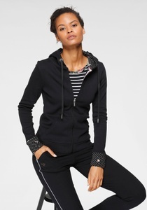 KangaROOS, KangaROOS Sweatjacke, mit bedrucktem Kapuzenfutter und Ärmelaufschlag, KangaROOS Sweatjacke mit bedrucktem Kapuzenfutter und Ärmelaufschlag