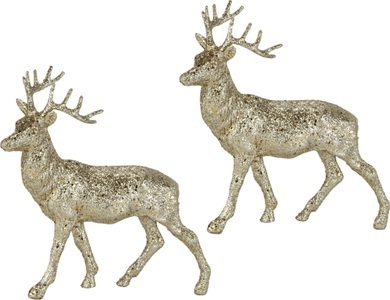 HOME AFFAIRE, Home affaire Deko-Hirsch mit Glamour (2er Set), I.GE.A. Dekofigur, Hirsch mit Glamour (2er Set)