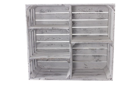 HOLZ ZOLLHAUS, Holz Zollhaus - Regal Vintage Shabby, Weiss, 77 x 68 cm, Holz Zollhaus Regal »Vintage Shabby, Weiss, 77 x 68 cm«