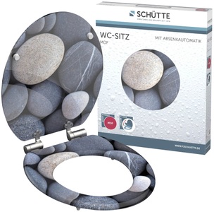 SCHÜTTE, SCHÜTTE WC-Sitz »MDF WC- Sitz mit Holzkern und Absenkautomatik«, Schütte WC-Sitz »GREY STONES«, mit Absenkautomatik und Holzkern, MDF