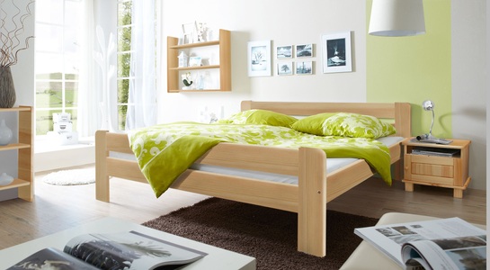TICAA, Ticaa Bett »Bert« in diversen Breiten, Kiefer, Ticaa Massivholzbett »