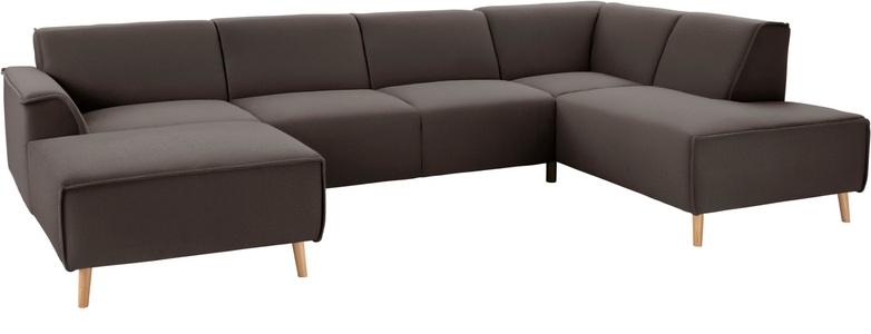 ANDAS, andas Wohnlandschaft »Janek«, mit Federkern und Keder in scandinavischem Design, Home affaire Wohnlandschaft »Janek Scandic Design, elegant und zeitlos U-Form« mit Federkern und Keder in scandinavischem Design