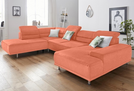 SIT&MORE, sit&more Wohnlandschaft, sit&more Wohnlandschaft »Mariola U-Form«, mit Federkern, inklusive Kopfteil- und Sitztiefenverstellung