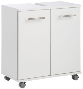 Schildmeyer, Schildmeyer Waschbeckenunterschrank »Emmi«, welltime Waschbeckenunterschrank »Emmi, Breite 59 cm«, Siphonausschnitt, Metallbeschläge