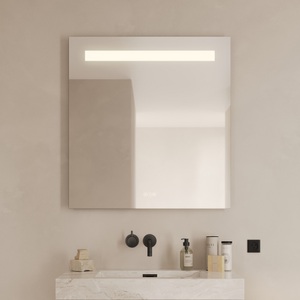 Loevschall, Loevschall Badspiegel »Lökken«, Breite 80 cm, Loevschall Badspiegel »Lökken Quadratisch, Badzimmerspiegel mit LED Beleuchtung, Lichtspiegel«, Touchpanel für Lichtsteuerung, Verstellbarer Spiegel, Dänisches Design
