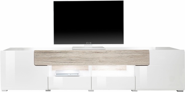 SERIE TOLEDO, XXL-Lowboard »Serie Toledo«, Breite 209cm, INOSIGN Lowboard »Toledo,Breite 209cm, trendige TV-Schrank mit dekorative Fräsungen«, TV-Board ohne Beleuchtung, TV-Kommode mit viel Stauraum