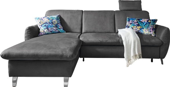 SIT&MORE, sit&more Ecksofa, sit&more Ecksofa »Daytona L-Form« mit Federkern, einer Kopfstütze und wahlweise mit Bettfunktion