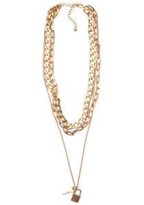 J.Jayz, J.Jayz Collier, Firetti Collier »Halsschmuck Layering-Look Panzerkette Schloss Schlüssel«