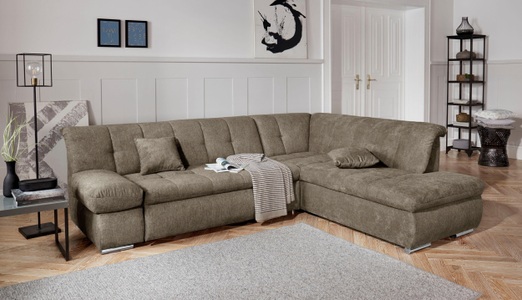 DOMO collection, DOMO collection Ecksofa, DOMO collection Ecksofa »Mona L-Form bequem und komfortabel, Breite 271cm, L-Form« wahlweise mit Bett- und Armlehnfunktion