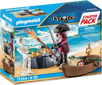 PLAYMOBIL, 71254 Pirates Starter Pack Pirat mit Ruderboot, Konstruktionsspielzeug, Playmobil® Konstruktions-Spielset »Starter Pack, Pirat mit Ruderboot (71254), Pirates«, (42 St.), Made in Europe