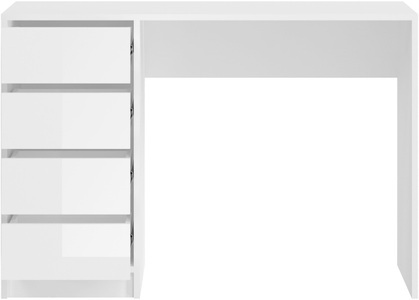 WELLTIME, welltime Schminktisch »Emma«, Breite 110 cm, Tisch, INOSIGN Schreibtisch »Pisa, Breite 110 cm, 4 Schubkästen, hochglanz Schubkastenfront«, grifflose Optik, individuell einsetzbar, Schminktisch, Homeoffice