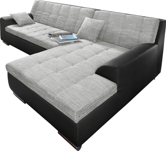 DOMO collection, DOMO collection Ecksofa, DOMO collection Ecksofa Treviso, wahlweise mit Bettfunktion, incl. Zierkissen