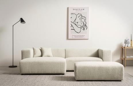 andas Polsterecke »BAKELS, Ecksofa-Set mit Hocker, L-Form mit Schlaffunktion« Ecksofa-Set (incl. Hocker) im trendigen Megacord
