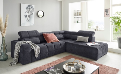 DOMO collection, DOMO collection Ecksofa, DOMO collection Ecksofa »Brandon L-Form, auch in Leder«, inklusive Kopfteilverstellung, wahlweise mit Sitztiefenverstellung
