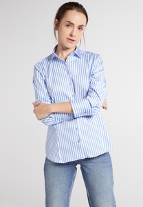 Eterna, Eterna Langarmbluse »MODERN CLASSIC«, Hemdbluse in hellblau gestreift