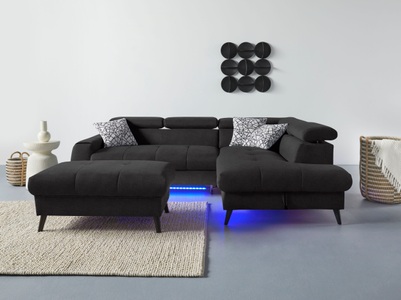 Cotta, COTTA Ecksofa »Mia«, 3-tlg.-Kissen-Set, Ottomane, wahlweise mit oder ohne RGB-Beleuchtung, COTTA Ecksofa »Mia L-Form«, 3-tlg.-Kissen-Set, Ottomane, wahlweise mit oder ohne RGB-Beleuchtung