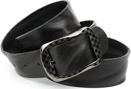 ANTHONI CROWN, Anthoni Crown Vollleder Jeansgürtel in Schwarz, Anthoni Crown Ledergürtel, Schliesse mit Muster
