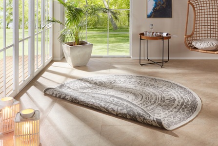 Freundin home collection, freundin Home Collection Teppich »Rosica«, rund, 5 mm Höhe, In-und Outdoor geeignet, Mandala, Wohnzimmer, Balkon, Terrasse, Garten, Pflegeleicht, Flachgewebe, Wendbar, freundin Home Collection Teppich »Rosica«, rund, 5 mm Höhe, In-& Outdoor, Wetterfest, Balkon, Garten, Wohnzimmer, Wasserfest
