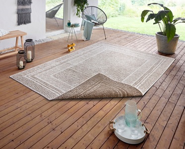 HOME AFFAIRE, Home affaire Teppich »Bernard«, rechteckig, 5 mm Höhe, In-und Outdoor Teppich, Garten, Robust, Pflegeleicht, Flachgewebe, Wendeteppich, idealer Teppich für Wohnzimmer, Balkon, Terrasse, my home Teppich »Bernard Wendeteppich«, rechteckig, 5 mm Höhe, auch als Läufer, Robust, Pflegeleicht, Flachgewebe, In- und Outdoor