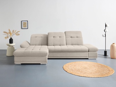 COTTA Ecksofa »Holiday L-Form«, Sitztiefenverstellung, wahlweise mit Bettfunktion inkl. Bettkasten