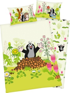 Herding Heimtextil, Herding Bettwäsche Der kleine Maulwurf, Der kleine Maulwurf 2407201063 - Bettwäsche, 40x60 cm + 100x135 cm, 100% Polyester