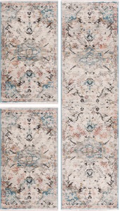 Carpet City, Carpet City Bettumrandung »Novel 8627«, (3 tlg.), mit Fransen, Wohnzimmer, Bettvorleger, Läufer-Set für das Schlafzimmer, Carpet City Bettumrandung »Novel 8627«, (3 tlg.), Vintage Bettvorleger, Fransen, Used-Look, Läuferset für Schlafzimmer