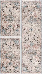 Carpet City, Carpet City Bettumrandung »Novel 8627«, (3 tlg.), mit Fransen, Wohnzimmer, Bettvorleger, Läufer-Set für das Schlafzimmer, Carpet City Bettumrandung »Novel 8627«, (3 tlg.), Vintage Bettvorleger, Fransen, Used-Look, Läuferset für Schlafzimmer