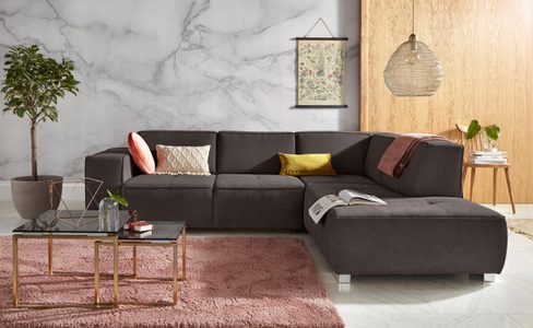 INOSIGN Ecksofa »Sapporo«, wahlweise Bettfunktion oder Sitztiefenverstellung, Federkern