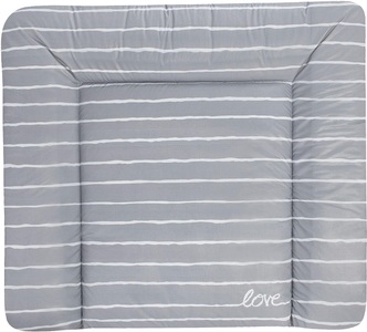 Julius Zöllner, JULIUS ZÖLLNER Wickelauflage Softy Folie Grey Stripes 75 x 85 cm - grau, 
