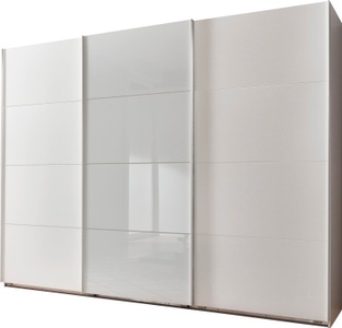 Wimex, Wimex - Kleiderschrank Ernesto - Weiss, Livetastic Schwebetürenschrank in weiss , Ernesto B: 270 CM Weiss , Metall , 3 Fächer , 270x210x65 cm , Dekorfolie,Dekorfolie,Nachbildung,Nachbildung , In verschiedenen Grössen erhältlich , 001787039903