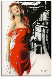 Artland, Artland Wandbild »Schönheit im roten Kleid«, Artland Wandbild »Schönheit im roten Kleid«, Frau, (1 St.), als Alubild, Outdoorbild, Leinwandbild, Poster, Wandaufkleber