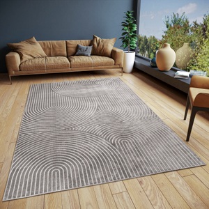 Hanse Home, HANSE Home Teppich »Faron«, rechteckig, 3 mm Höhe, strapazierfähig, pflegeleicht, ringsum gekettelt, Hoch-Tief-Optik, 