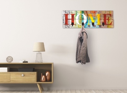 Artland, Artland Garderobenpaneel »Buntes Zuhause«, Artland Garderobenleiste »Buntes Zuhause«, teilmontiert
