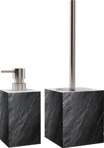 Sanilo, Sanilo Badaccessoire-Set »Granit«, 2-teiliges Set aus Seifenspender und WC-Bürste, Sanilo Badaccessoire-Set »Granit«, 2-teiliges Set aus Seifenspender und WC-Bürste