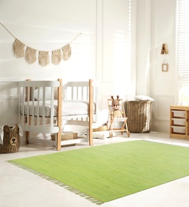 LÜTTENHÜTT, Lüttenhütt Teppich »Insa«, rechteckig, Fleckerl, Uni Farben, handgewebt, pflegeleicht, waschbar, Wohnzimmer, my home Kinderteppich »Insa Fleckerl«, rechteckig, 5 mm Höhe, Uni Farben, pastell, handgewebt, pflegeleicht, waschbar, Kinderzimmer