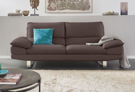 CALIA ITALIA, CALIA ITALIA 3-Sitzer »Dave«, mit Kufen in zwei Lederqualitäten, CALIA ITALIA 3-Sitzer »Dave, Sitzkomfort der Extraklasse, tolle Details«, Designsofa auf Kufenfuss, in zwei Lederqualitäten