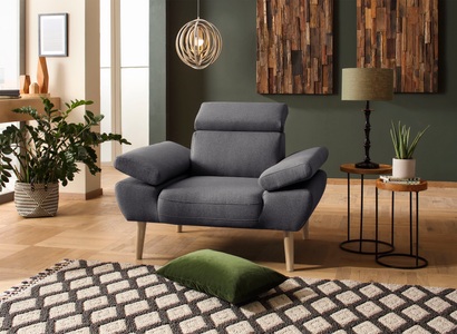 PREMIUM COLLECTION BY HOME AFFAIRE, Premium collection by Home affaire Sessel »Trapino«, Mit Kopf- und Armteilverstellung, B/T/H: 108/98/81 cm, in 3 Bezugsqualitäten, 
