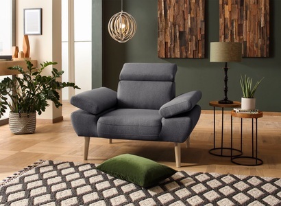 PREMIUM COLLECTION BY HOME AFFAIRE, Premium collection by Home affaire Sessel »Trapino«, Mit Kopf- und Armteilverstellung, B/T/H: 108/98/81 cm, in 3 Bezugsqualitäten, 