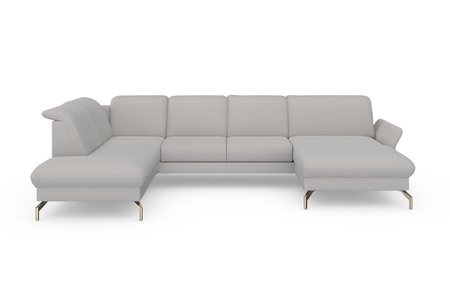 sit&more Wohnlandschaft »Fashion«, wahlweise mit Kopfteilverstellung und Vorziehsitz, motorisch, mit satinierten Nickelfüssen