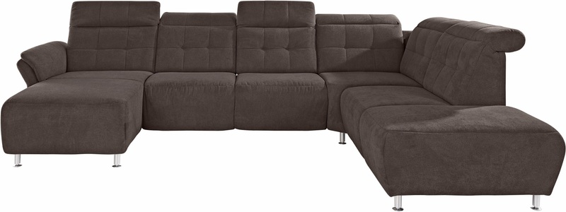 PLACES OF STYLE, Places of Style Wohnlandschaft »Manhattan«, 2 Sitze mit elektrischer Relaxfunktion, verstellbare Armlehnen, Places of Style Wohnlandschaft »Manhattan U-Form«, 2 Sitze mit elektrischer Relaxfunktion, verstellbare Armlehnen
