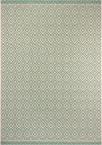 White Label, White Label - In-& Outdoor Teppich Capri - 70 x 140 cm; - Grün, Creme, andas Teppich »Evie«, rechteckig, 4 mm Höhe, In- & Outdoor geeignet, strapazierfähig und pflegeleicht, Flachgewebe