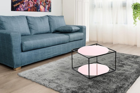 Kayoom, Kayoom Beistelltisch »Cody«, Kayoom Beistelltisch »Cody, Beistelltisch in Würfelform, offenes, modernes Design«, (1 St.), moderne Kubusform mit runden Ablageflächen aus Glas