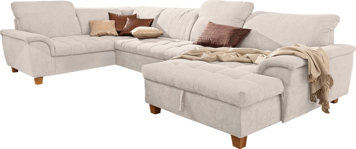 HOME AFFAIRE, Home affaire Wohnlandschaft »Lyla«, wahlweise mit Rückenfunktion und zusätzlich mit Bett + Bettkasten, Home affaire Wohnlandschaft »Lyla U-Form«, wahlweise mit Rückenfunktion und zusätzlich mit Bett + Bettkasten