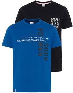 KangaROOS T-Shirt Packung, 2 im Doppelpack, Halbarm, Rundhalsausschnitt mit Bündchen