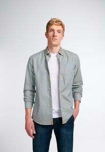 Eterna, ETERNA LANGARM HEMD SLIM FIT UPCYCLING SHIRT OXFORD GOLDGELB/ROYALBLAU, 