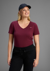 H.I.S T-Shirt, Kurzarm, figurfreundlicher Schnitt, unifarben, V-Ausschnitt