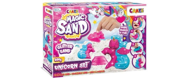 Craze, Magic Sand Unicorn Set, Spielsand, CRAZE Kreativset »Sand Playset Unicorn«